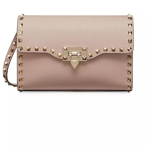 ❤️NWT VALENTINO SMALL ROCKSTUD CALFSKIN CROSSBODY BAG IN BROWN - Picture 13 of 15